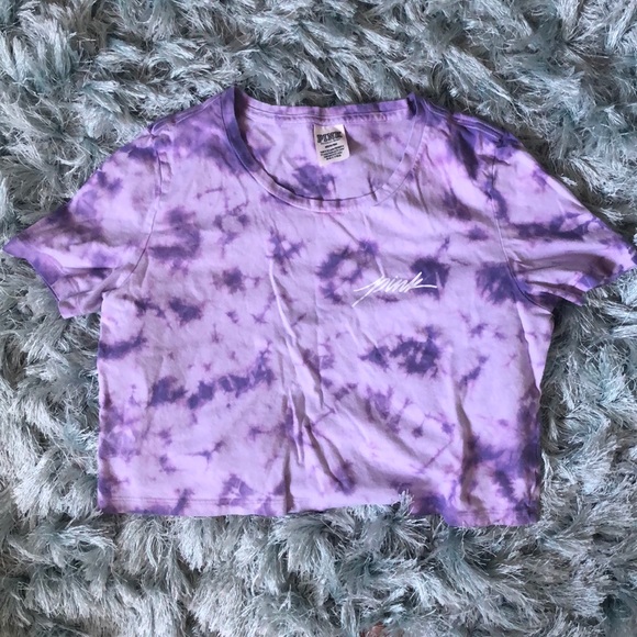 PINK Victoria's Secret Tops - Tie Dye Cropped T-Shirt